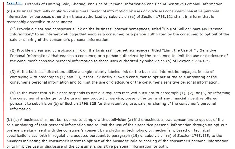 CCPA section 1798 135