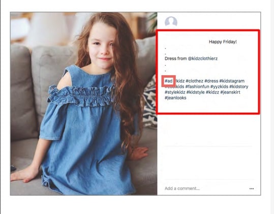 Example image with ad hashtag