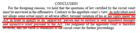Excerpt of Rosenbach v Six Flags case