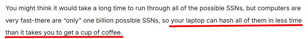 FTC data hashing excerpt