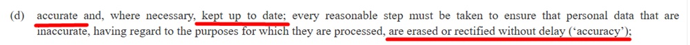 GDPR Article 5 section d