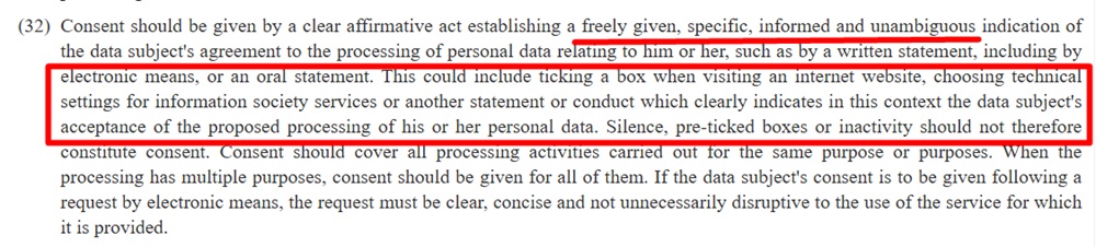 GDPR consent guidelines