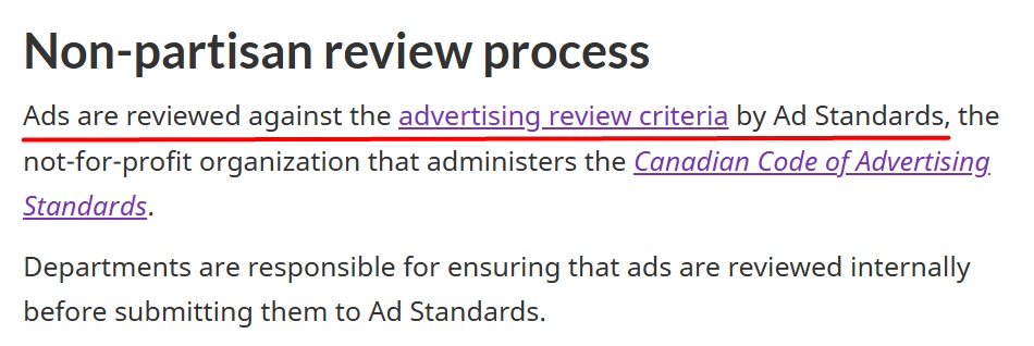 Govt of Canada Non partisan review process