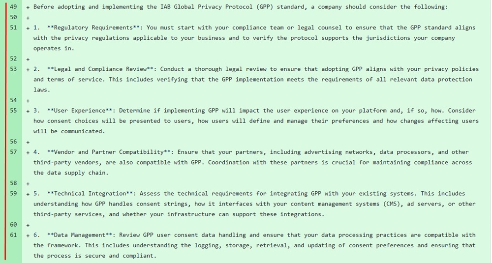GPP implementation guidelines excerpt