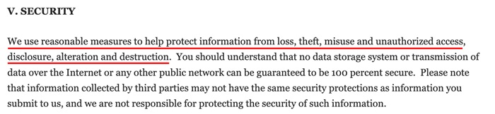 Pew Research Privacy Policy security clause