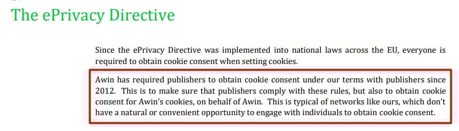 Awin, The GDPR and ePrivacy Directive