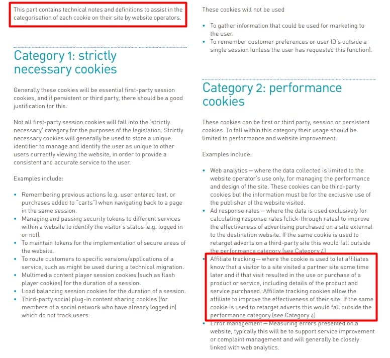 ICC UK Cookie Guide on Affiliate Tracking