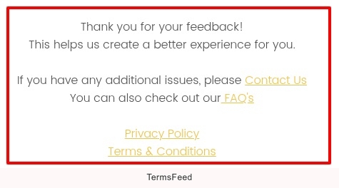 Misfits Market survey Thank you screen