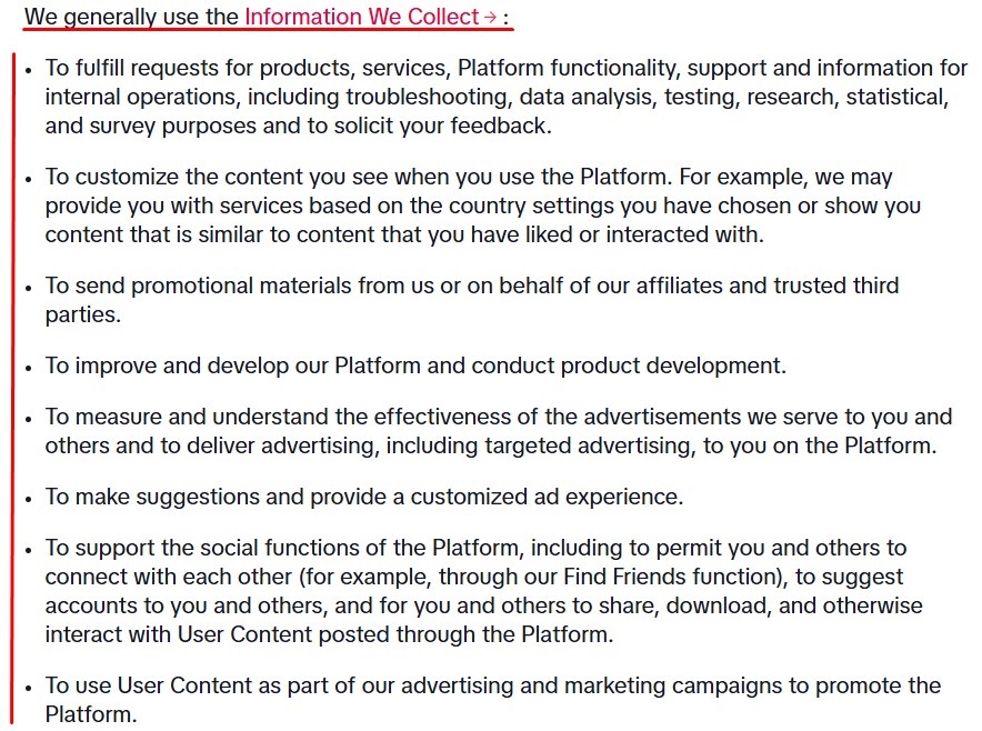 TikTok Privacy Policy: Users can learn how TikTok processes their personal data