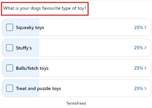 Zero party data poll example for dog toys