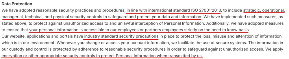 Zycus Privacy Policy: Section of Data Protection