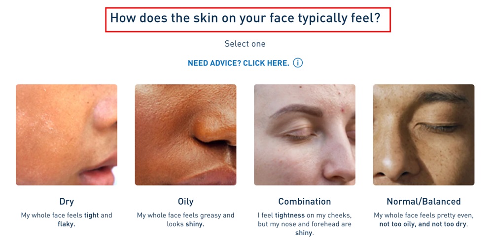 Cerave skincare quiz collecting user preferences to recommend customized skincare routines