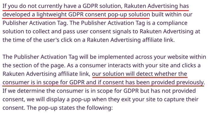 Rakuten partner compliance: GDPR solution