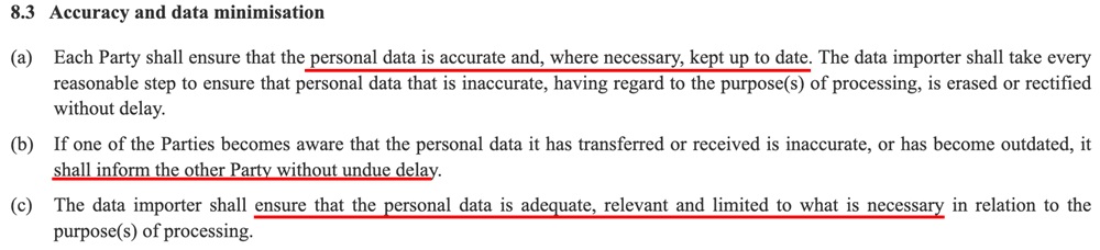 An SCC related to accuracy, highlighting the importance of updating and maintaining relevant data