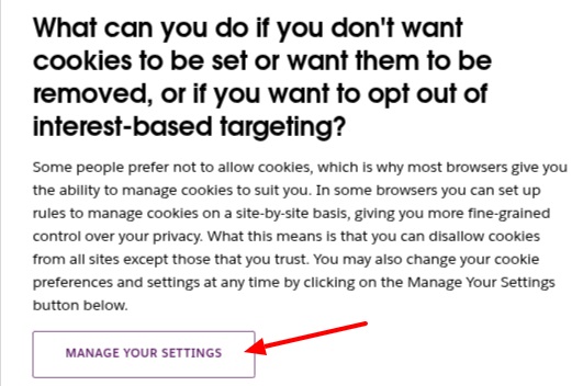 Slack Privacy Policy - Opt out and manage settings clause excerpt