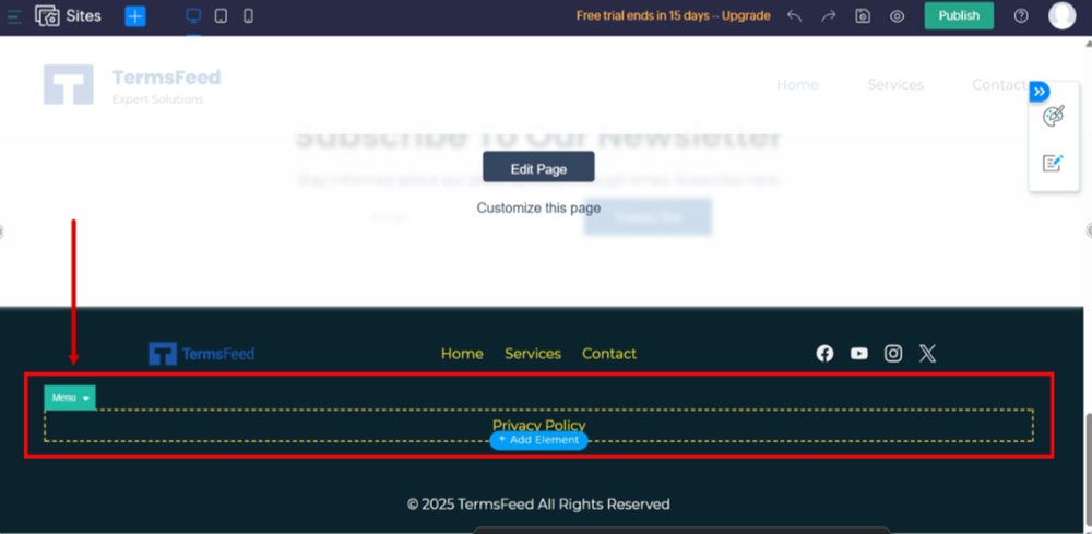termsfeed-zoho-sites-edit-site-edit-footer-open-menu-settings.jpg