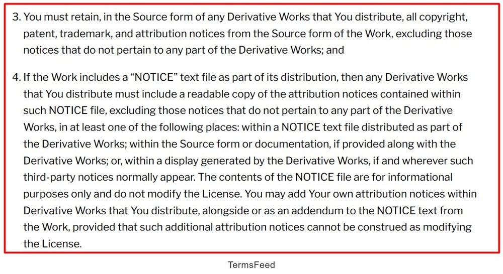 Apache 2.0 license author attribution requirement
