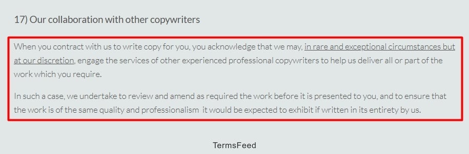 Big Lessons Limited Terms and Conditions: Collaboration clause