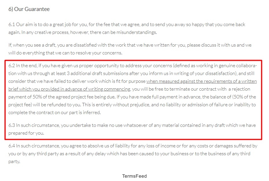Big Lessons Limited Terms and Conditions: Our guarantee clause