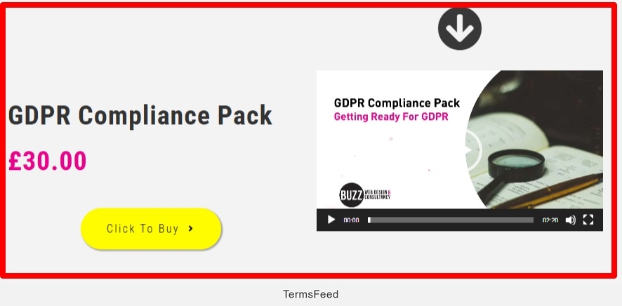 Buzz Web Design - GDPR compliance pack Buy button