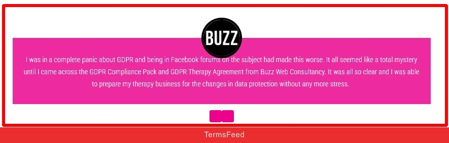 Buzz Web Design - GDPR customer testimonial