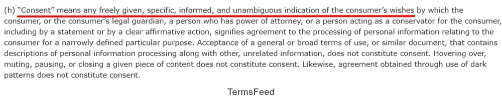 CCPA Consent must be freely given
