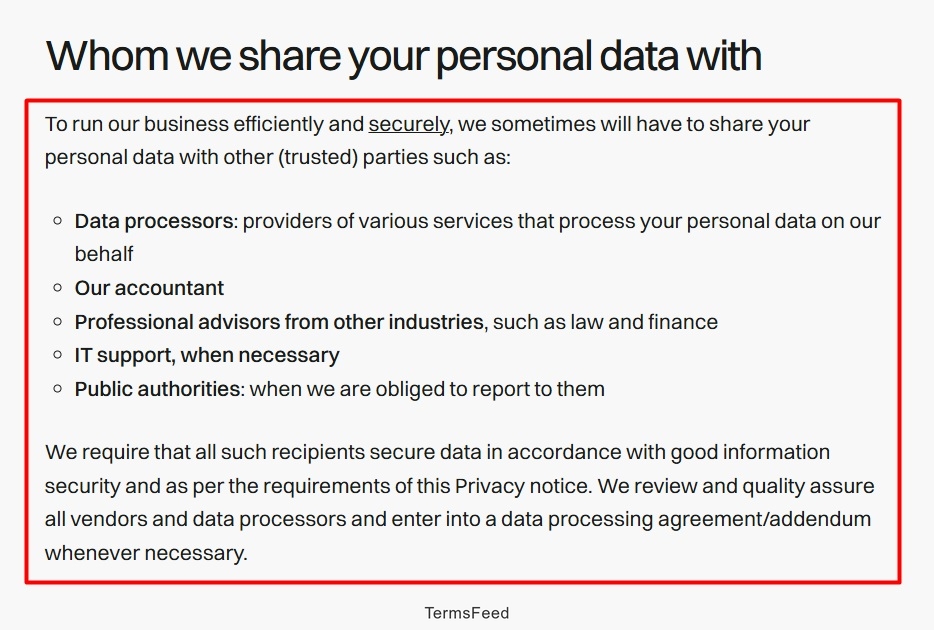 Fathom Analytics Privacy Policy: Whom we share your personal data with