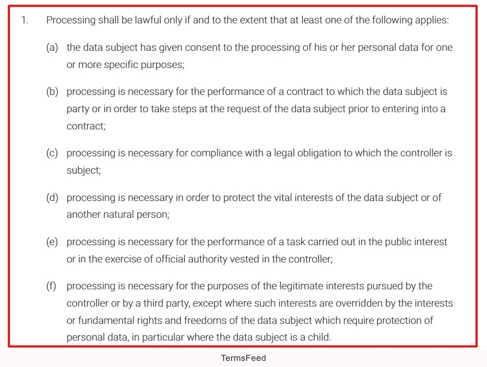GDPR Article 6: Legal bases