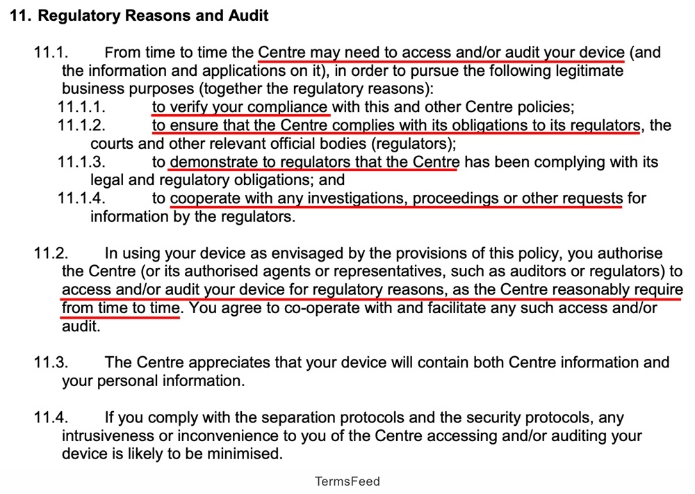 St Elizabeth Centre: BYOD: Audits and Assessments