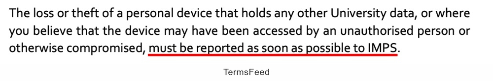 University of Reading: BYOD Policy: Compromised devices