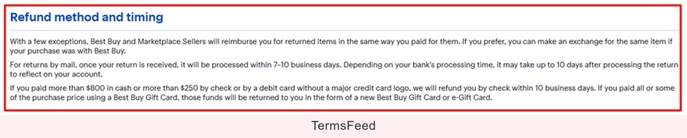 Best Buy Refund method and timing information