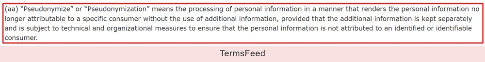 CCPA Section 1798.140(aa): Definition of Pseudonymization