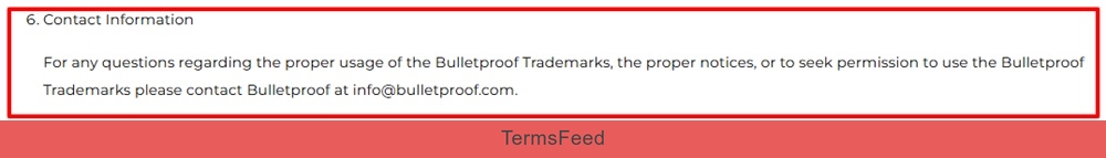 Dave Aspey Terms of Service: Contact information clause