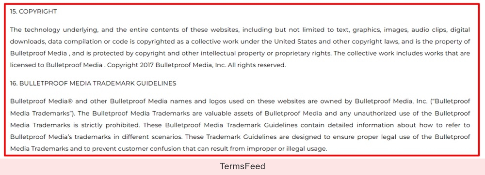 Dave Aspey Terms of Service: Copyright and trademark clauses
