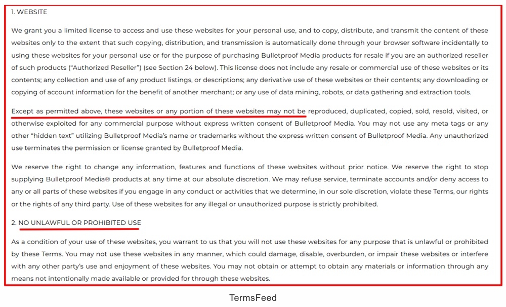 Dave Aspey Terms of Service: Website and Prohibited use clauses