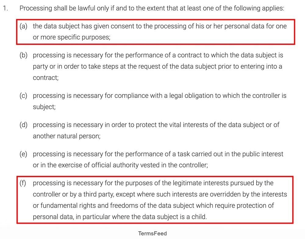 GDPR Article 6 says what a legitimate interest is