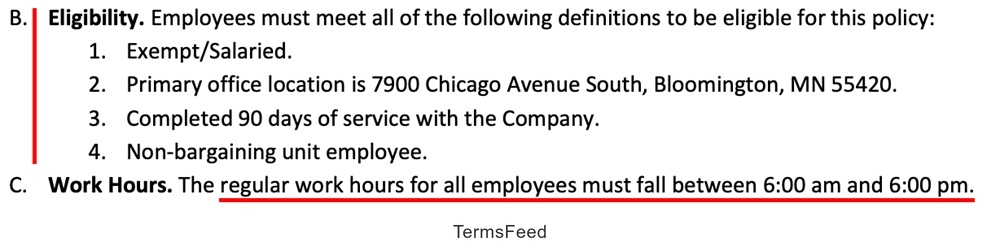 Hunt Electric Corporation Work Policy: Employees Work Hours