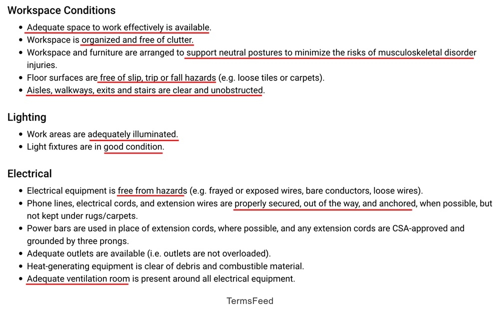 Toronto City Government Work Policy: Workspace Requirements