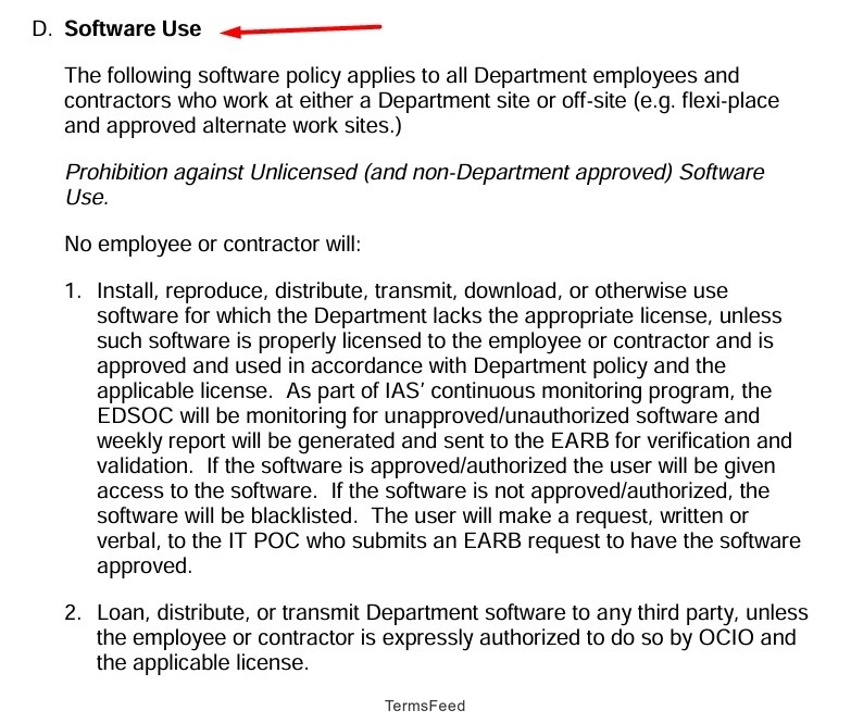 U.S. Department of Education Software Asset Management and Acquisition Policy outlining the software management approach