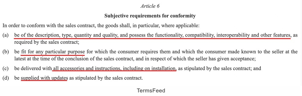 Europe CRD - Article 6 - Subjective requirements for Conformity clause - excerpt