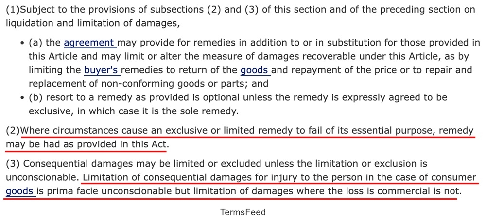 UCC Law on Limitation of Liability Clauses