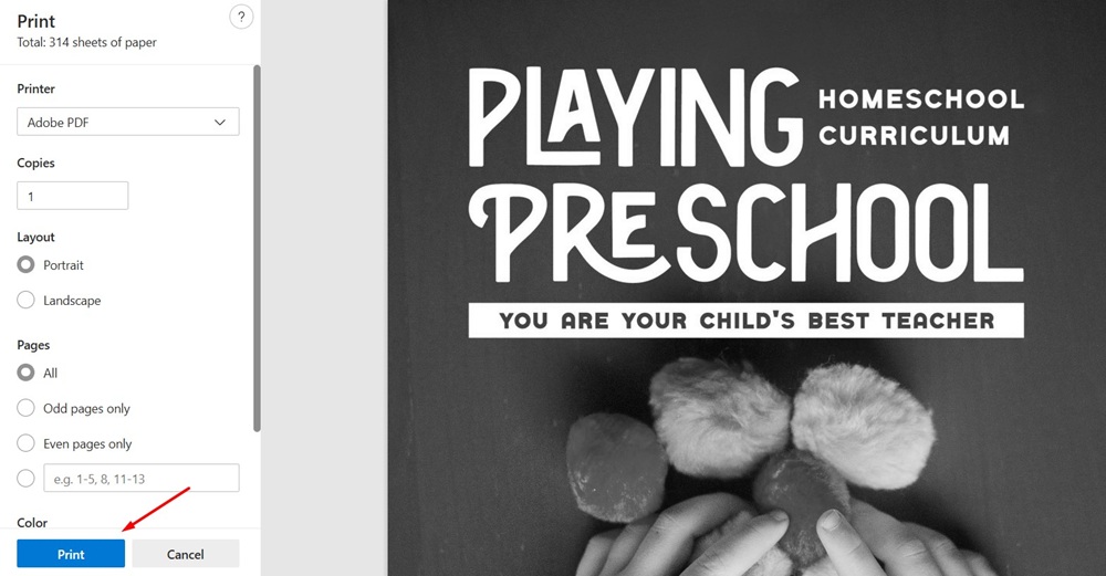 Google Chrome Flatten PDF by printing