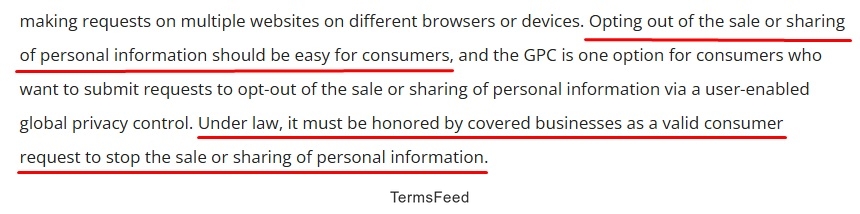 CCPA opt-out obligations for personal information sale and sharing