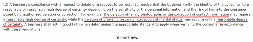 CCPA Regulation 7062 d screenshot