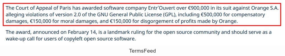 DLA Piper: Court of Appeal Paris: Fine for Violating the GNU GPL License