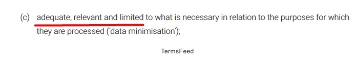 GDPR Article 5: Limited to what is necessary