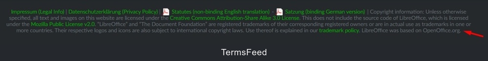 LibreOffice legal and copyright information