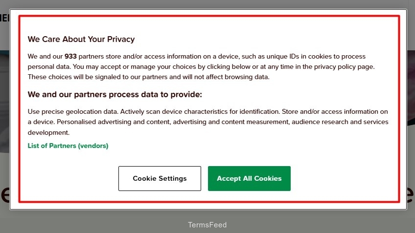 London Zoo Cookie consent popup with privacy settings and data processing information