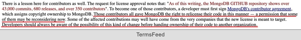 LWN: MongoDB contributors granted right to relicense over 43000 commits in GitHub repository