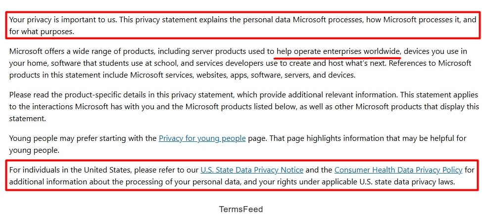 Microsoft Privacy Statement Global Context Defined